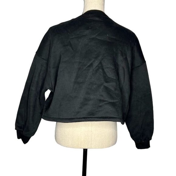 Cali Be Black Crewneck Long Sleeve Drawcord Sweatshirt Women's Size Medium M - Picture 3 of 7